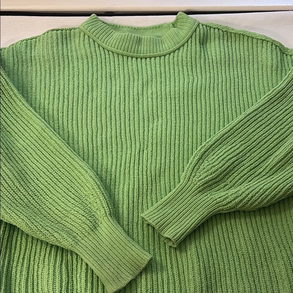 Aerie Mint Green Ribbed Crew Neck Sweater - Picture 3 of 12